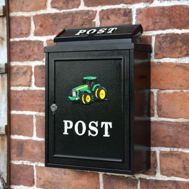 Green Tractor Post Box