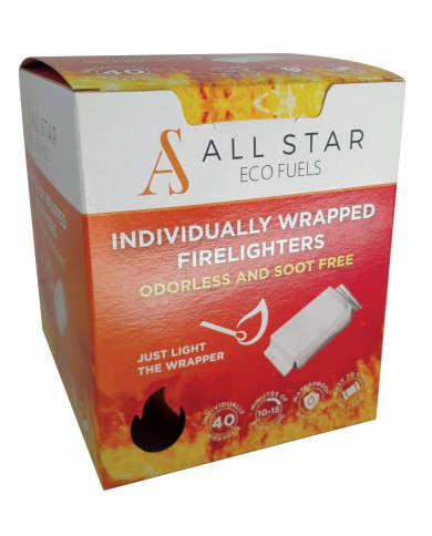 All Star individual wrapped fire lighters