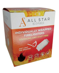 All Star individual wrapped fire lighters