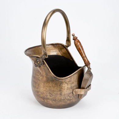 A/Q Brass Coal Bucket & Shovel