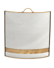 Celtic Curved Fire Screen A/Q Brass 60x65cm Celtic Curved Fire Screen A/Q Brass 60x65cm