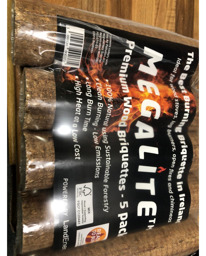 Megalite Wood Briquettes 5 Pack 8KG