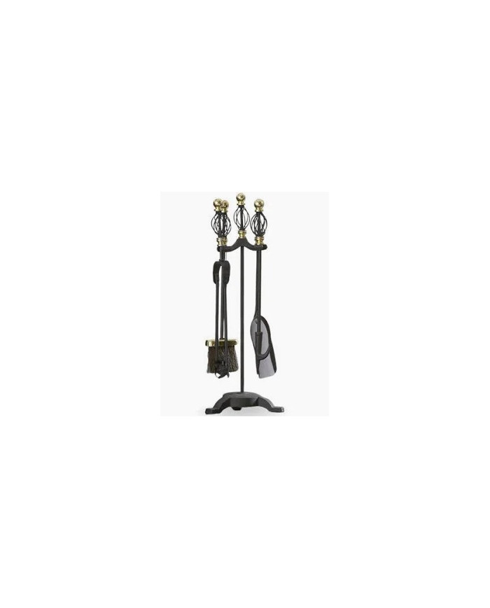 5 Piece C/S Brass/Black Handle Spiral