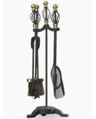 5 Piece C/S Brass/Black Handle Spiral