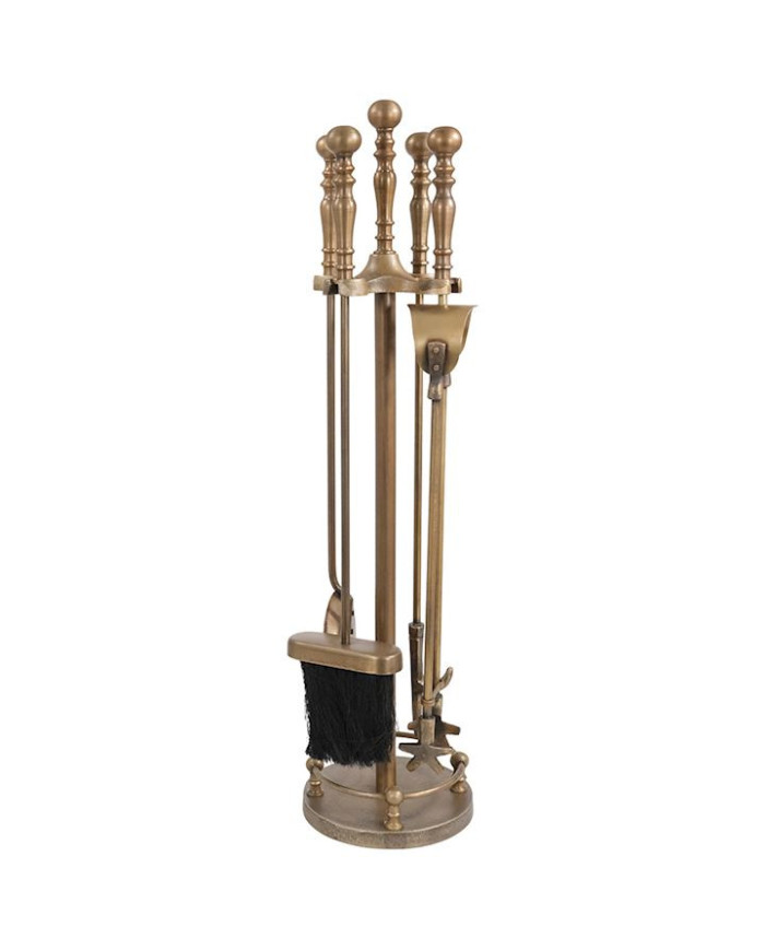 A/Q brass gallery ball top companion set