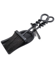 Black twist handle hearth tidy set
