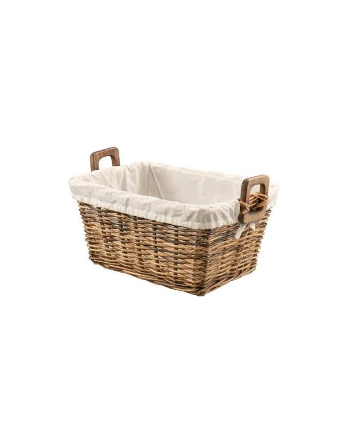 Rectangle Rattan Basket With Wooden Handle