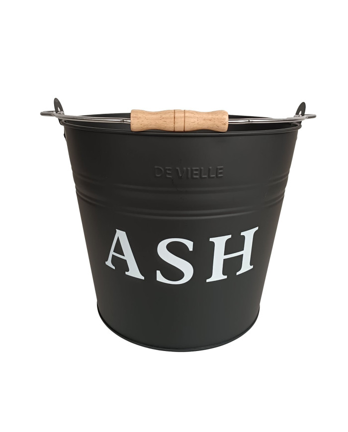 Ash Bucket & Lid Black