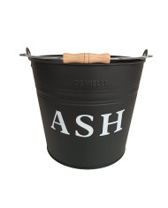 Ash Bucket & Lid Black
