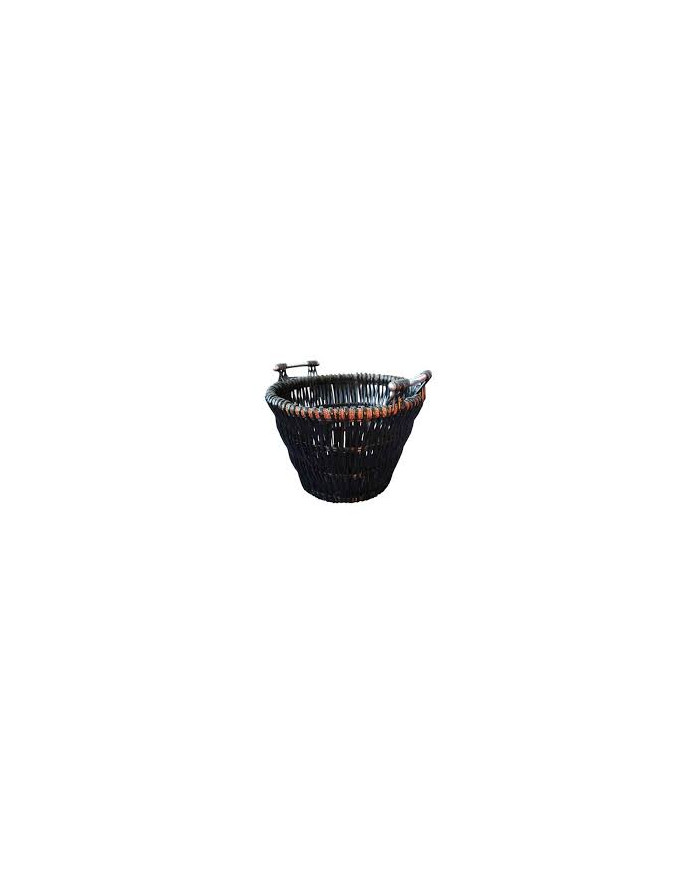 Dark Wicker Round Log Basket