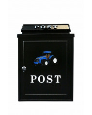 Blue Tractor Post Box