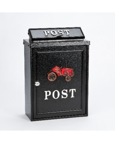 Red Vintage Tractor Post Box