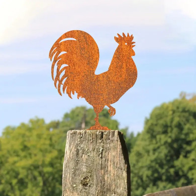 Novelty Rusted Chicken/Rooster Sign