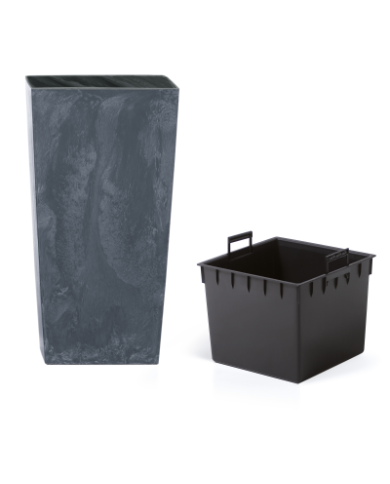 Tall Square Benton Grey Effect Planter