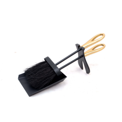 Hearth Tidy Black And Brass