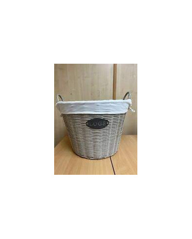Round Log Basket Natural